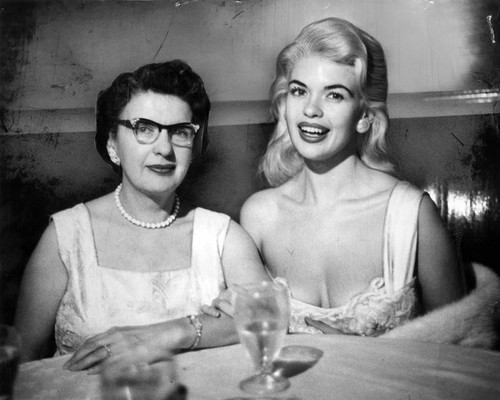 Actress Jayne Mansfield and mother