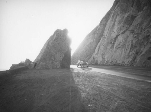 Passing a rock, Roosevelt Highway