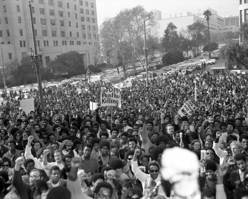 Thousands protest Black Panther Raid, City Hall