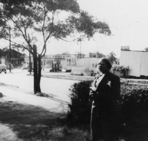Woman beside a Los Angeles street