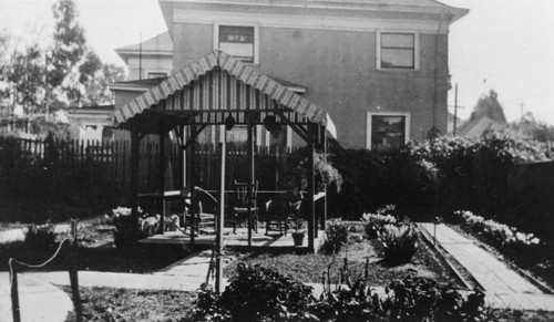 Backyard garden with gazebo