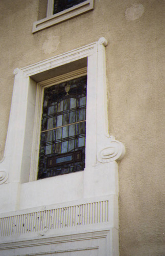 First Baptist Church of San Pedro, window close-up