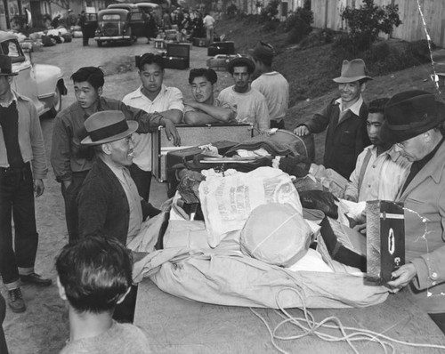 Baggage inspection at Santa Anita