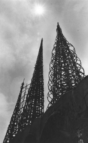 Silhouette of Watts Towers