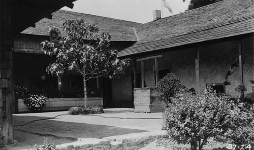 Pio Pico adobe courtyard and well