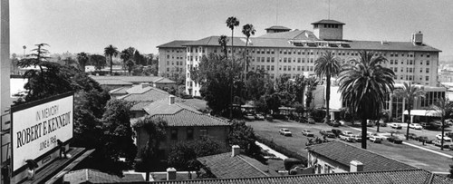 Ambassador Hotel and billboard