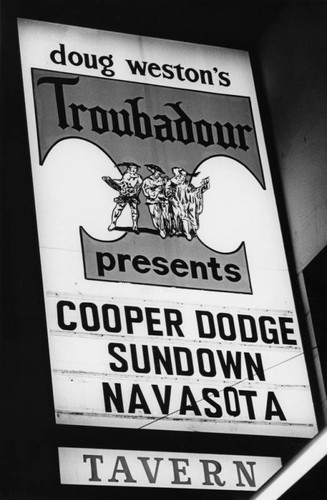 Marquee for the Troubadour club