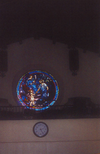 Holy Family Catholic Church, stained glass medallion window