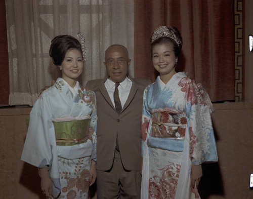 Councilman Gilbert Lindsay with Nisei Week Royal Court members