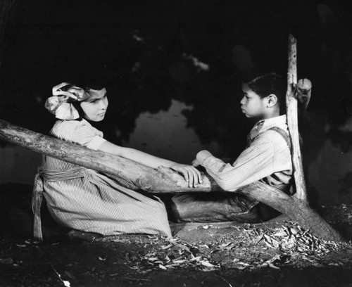 Two children on stage