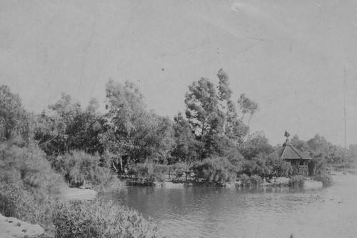 View of lake and building