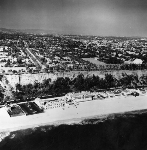 Aerial view of Santa Monica and beach