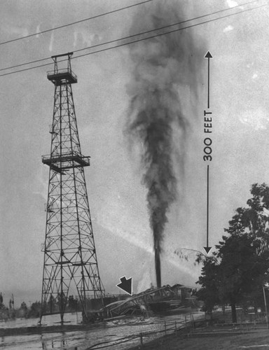 Hot mud, oil and flames shoot 300 feet into sky