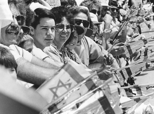 Waiting for the Salute to Israel Parade to begin