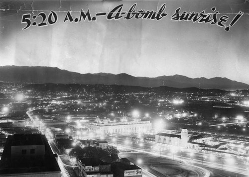 How the largest of the nevada atomic blasts looked from Los Angeles