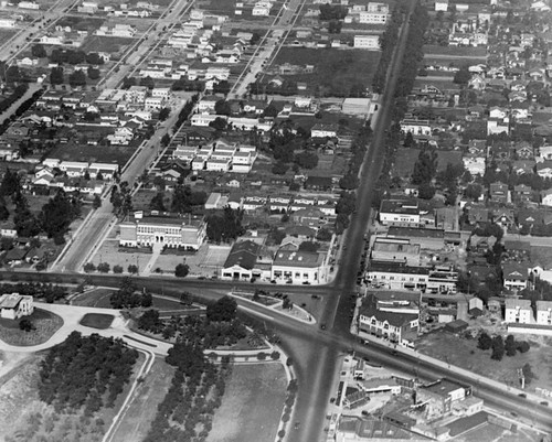 Aerial view of Hollywood Blvd. and Vermont