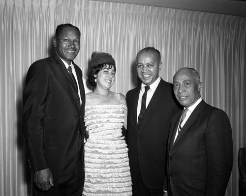 Tom Bradley, Gilbert Lindsay and William T. Patrick at a party