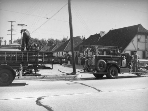 Fire trucks in Los Feliz