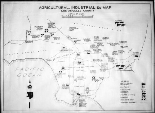 Agricultural and industrial map, Los Angeles County