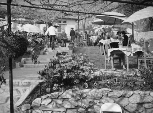 Tea service under the Wistaria Vine, Sierra Madre