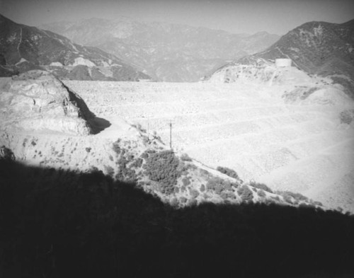 Terraced surface of the San Gabriel Dam