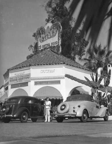 Carhop at Carl's Eastside drive-in