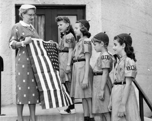 Girl Scouts receive new flag