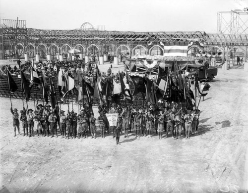 Flags at the 1928 Pacific Southwest Exposition