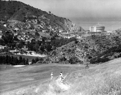 Panoramic view of Avalon Bay and The Catalina Casino
