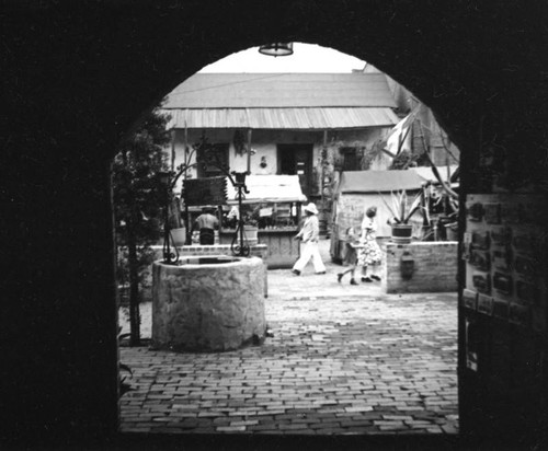 Olvera Street through an archway