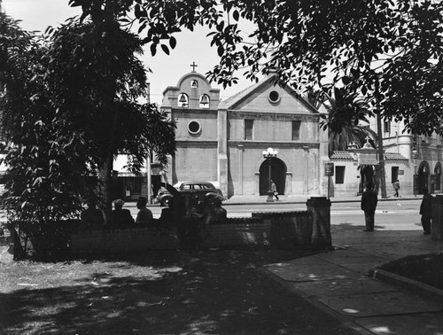 View of the Old Plaza Church, as seen from the plaza