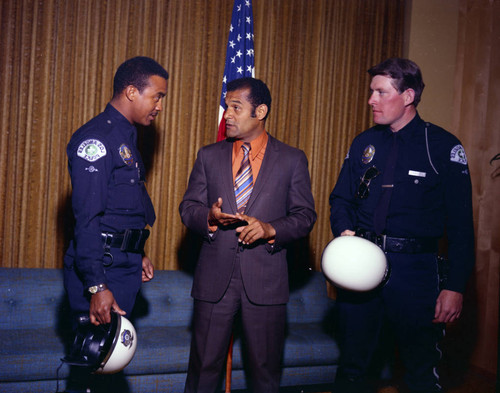 Councilman Billy Mills with LAPD officers