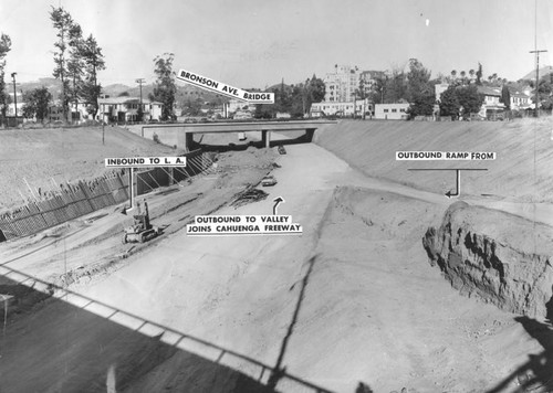 Present end of Hollywood Freeway