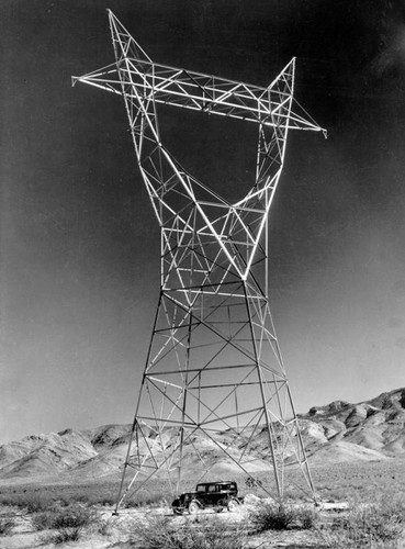 View of a single electrical tower