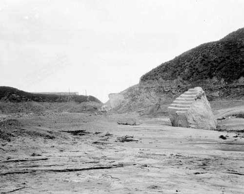 Field below broken St. Francis Dam