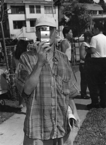 Unidentified man at Lotus Festival, Echo Park