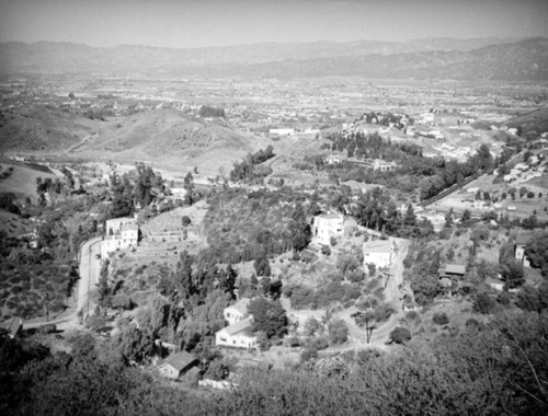 San Fernando Valley ringed by mountains from Pacific View Drive