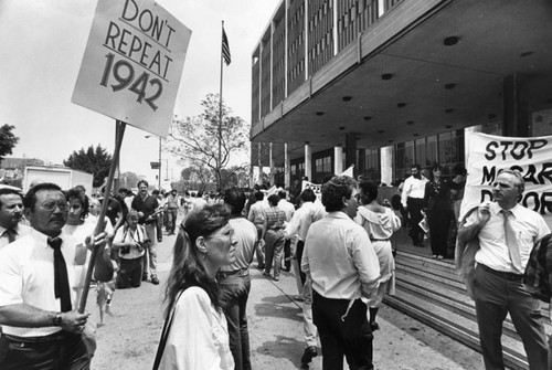 Deportation demonstration outside of Federal Building