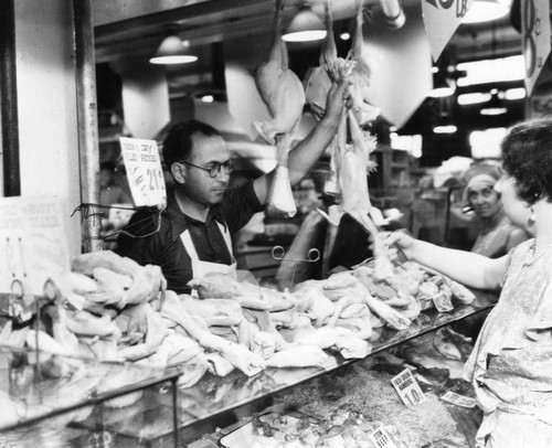 Shopping at the poultry counter