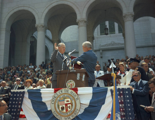 John Gibson is sworn in as a Los Angeles City Councilmember