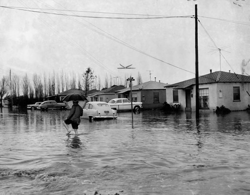 Flood waters at 156th and Larch Streets