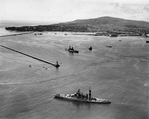 View of Los Angeles Harbor from the sea