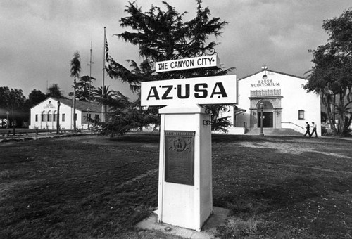 Azusa historical plaque