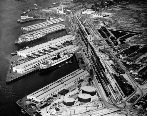 Passenger ships docked in L.A. Harbor