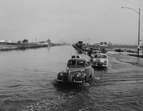 Flooded street after storm