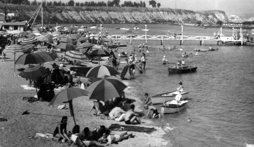 On the beach, Bay Shore Camp, Newport