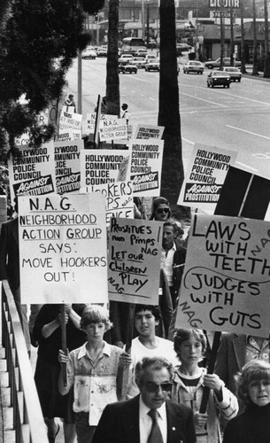 Protesting crime in Hollywood