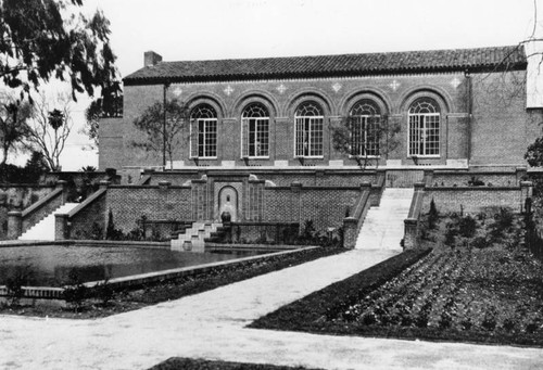 Rear view of the Felipe de Neve Branch Library