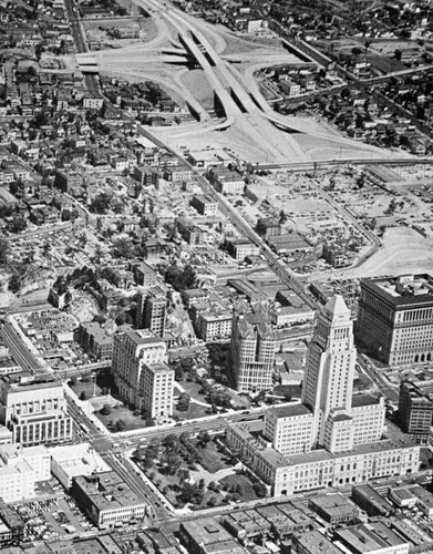 Freeway interchange, aerial