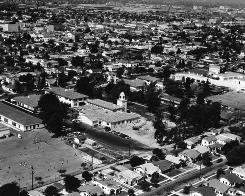 Neighborhoods, schools, and Civic Center, Huntington Park